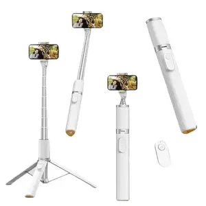 Selfie Stick Tripod with Bluetooth Remote & Fill Light – 63" Extendable, 360° Rotation, Foldable Phone Tripod Stand for TikTok, YouTube, Vlogging, Live Streaming, Travel | iPhone & Android