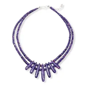 Mine Finds by Jay King  Purple Spiny Oyster Shell 18" Necklace