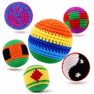 3PCS Hacky Sack Footbag Set, Multicolor Knitted Kick Sack Balls, Soft Footbag Kick Balls for Adults, Toss Bags for Playground, Parties & Travel (Random Colors)