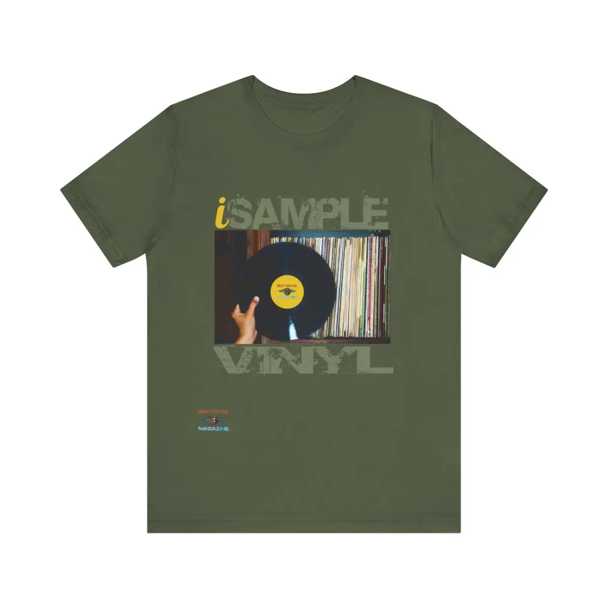 Product Description: Celebrate the Art of Sampling with the "Vinyl Vibes" Tee! from BeatWave Magazine
