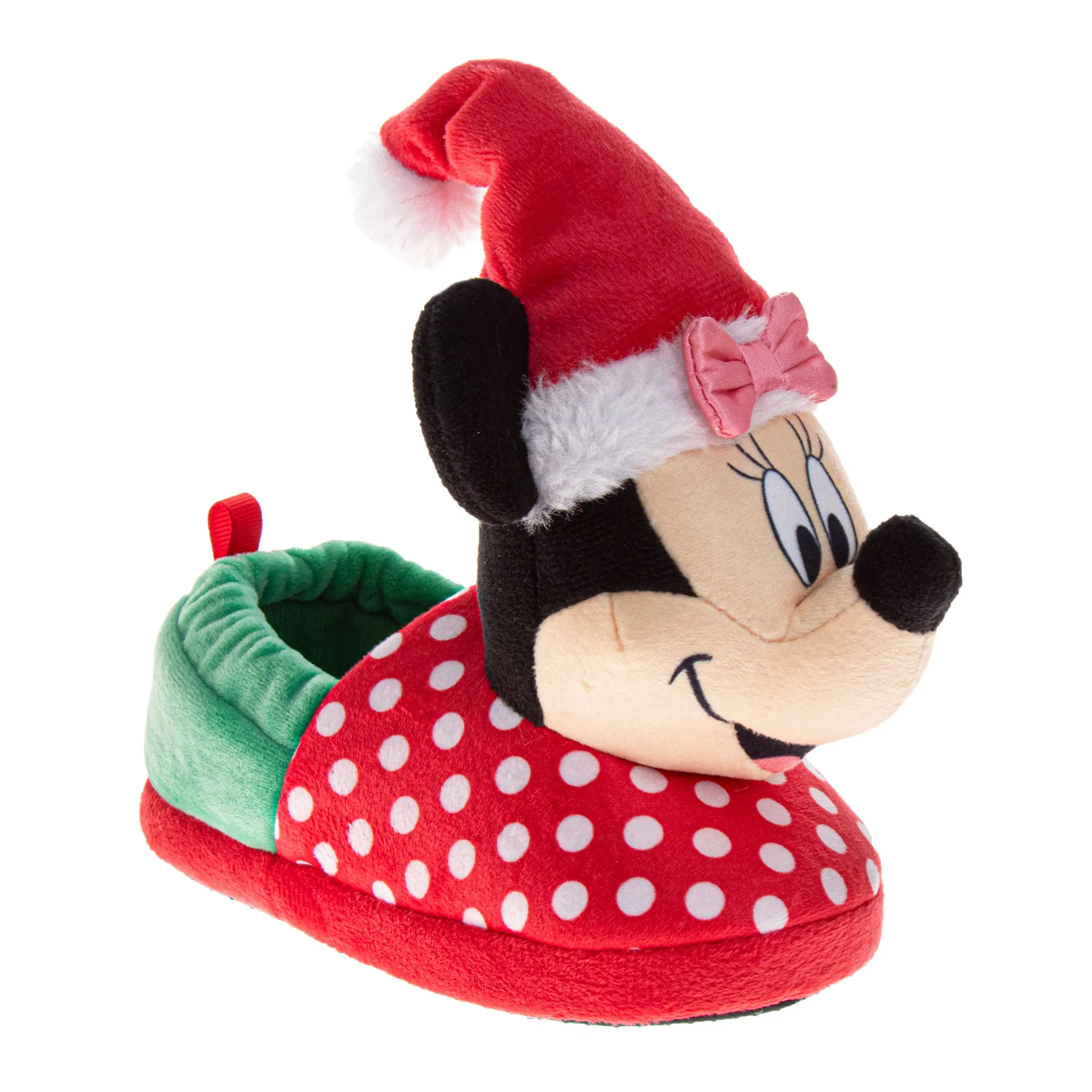Mickey Mouse Christmas Boys Slippers Cozy Plush Santa (Dual Size Toddler), Synthetic, Cozy Feet
