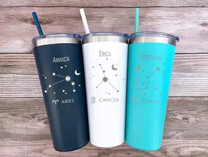 AVITO 24 oz Astrology Tumbler Personalized, Astrology Gifts, Zodiac Signs with Constellations
