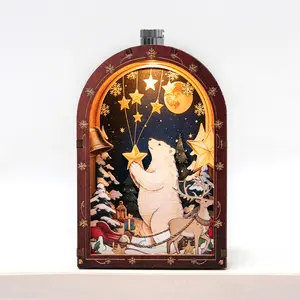 ETKVR RFM07  Wish Polar Bear Mini Fridge Magnet Miniature Model 3D Puzzle booknook kit