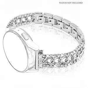 20mm Shimmering Chain Bracelet Watch Band, Rhinestone Decor Watch Band for Samsung Galaxy Watch 7 6 5 4 40mm 44mm 5 Pro 45mm 4 Classic 46mm 42mm, Women's Watch Band, Wearable, Smart Watch Straps, Smart Watch Accessories
