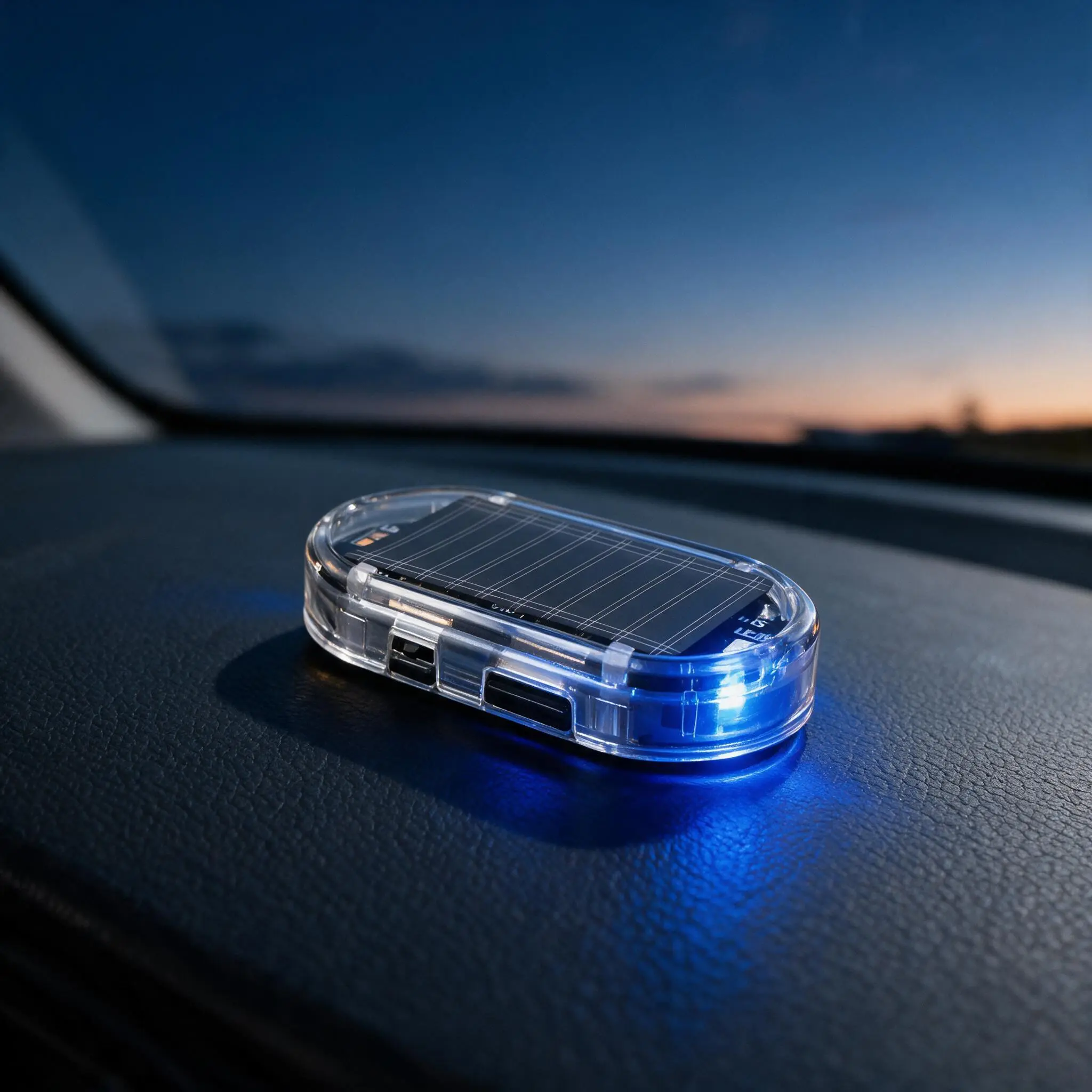 Solar Car Alarm LED Simulated Theft Deterrent Light, Red Blue Flashing Fake Security Warning Lamp, USB Type C Rechargeable Self Adhesive No Wiring Easy Install for Car Dashboard, Auto Anti Theft Indicator for Vehicles Truck SUV RV Accessories Decor