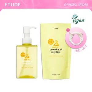 [ETUDE Official] FREE Hairband Gift | Real Art Cleansing Oil Moisture 6.25 fl oz (185ml) + Refill 6.25 fl oz (185ml) set | Deep Pore Cleansing | Gentle Makeup Melting | Hydrating Formula | DealsForYouDays