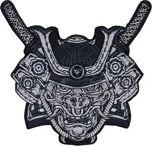 Samurai Warrior Sew on Patch - Japan Anime Iron on Patches for Japanese Patriots, Martial Artists, Fighters - Popular Tactical Patch for Jackets, Jeans, Backpacks, Hats - 4.13x3.93 in