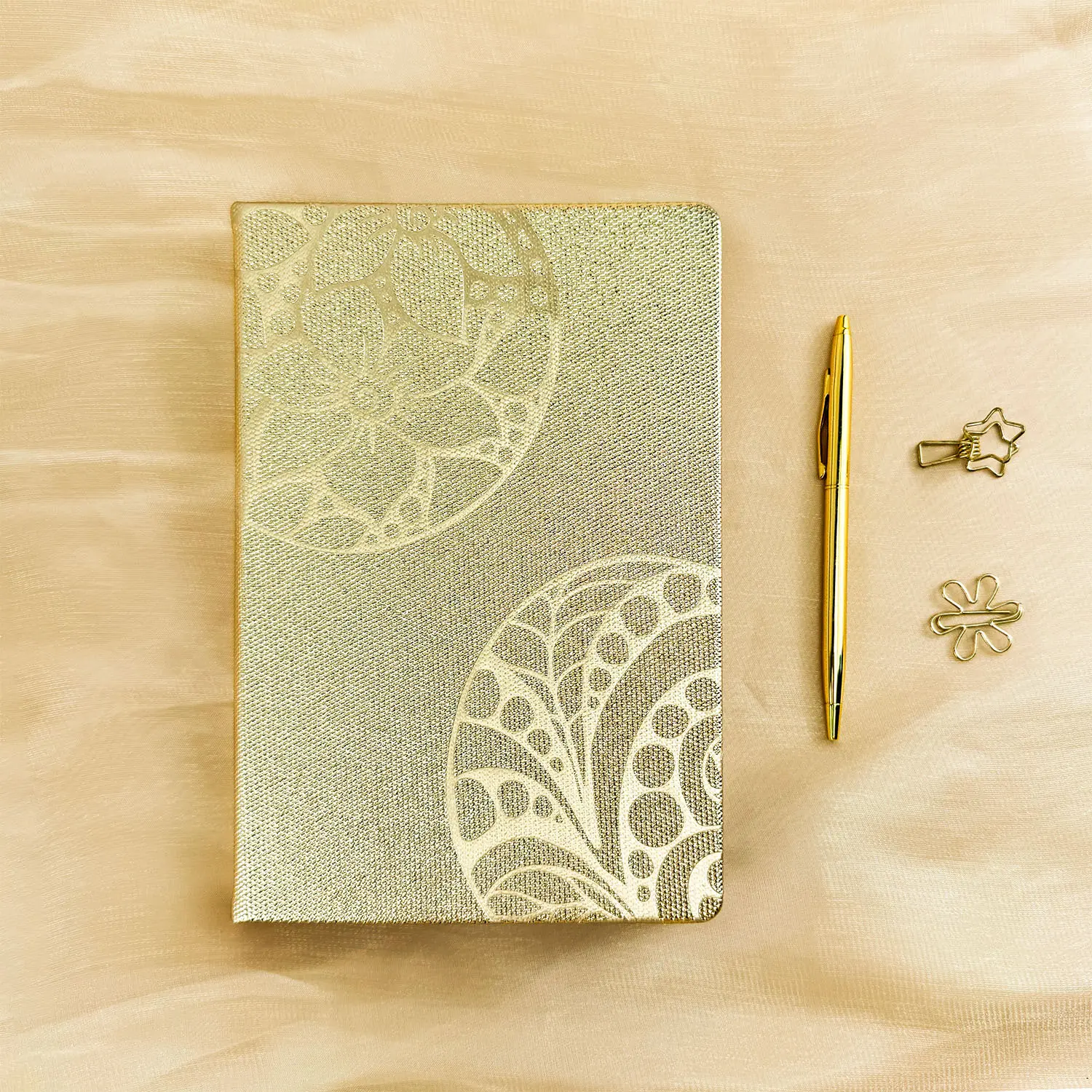 Premium PU Leather Notebook Gift — Gold/Silver, for Note-Taking and Daily Journaling