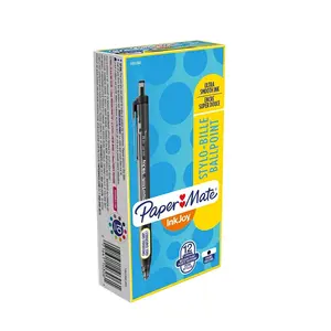 Papermate  1 mm Inkjoy 300 Rt Retractable Ballpoint Pen, Black - Pack of 12