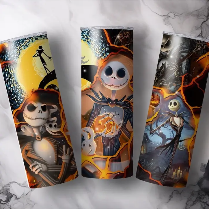 Nightmare Before Christmas Jack and Sally  20 oz tumbler Stainless Steel