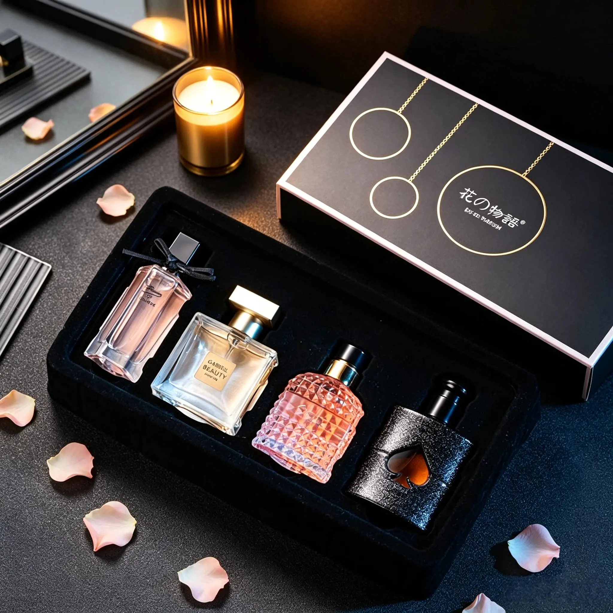 The Language of Flowers | luxury fragrance Perfume Set I 30mL*1+25mL*3 I with Pink Pepper &Orange Blossom and Pear &Coffee,Jasmine I women's perfume I long lasting perfume I perfect birthday gift - vanilla -portable travel size - mini perfumes