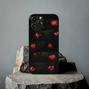 Naruto Sharingan Eye Bar Phone Case | Uchiha Clan Anime Aesthetic iPhone 15 Pro Max Cover | Manga Fan Merch | For iPhone 17 16 15 14 13 12 Pro Max, Samsung S25 S24 Ultra