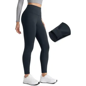 Matte Fleece Lined Leggings 28'' - Thermal Casual Lounge Workout Women's Yoga Full Length Winter Warm Pants