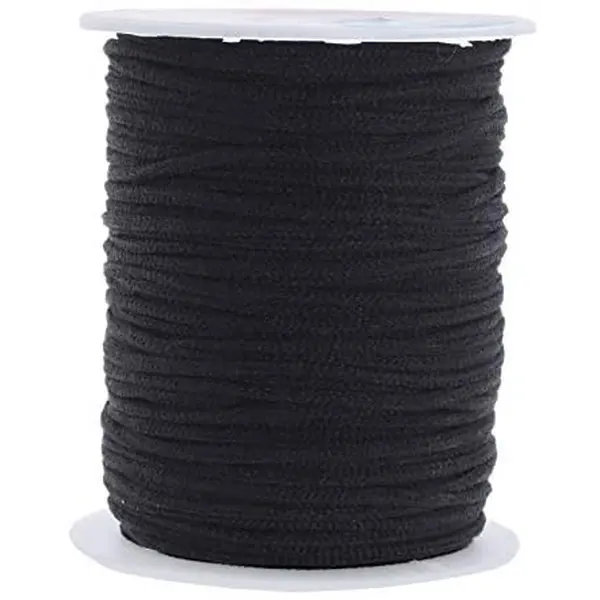 Elastic String for Masks 1/8 Inch Elastic Cord for Mask Ear Loops; 3mm 50 Yards White Round Elastic Band by Mandala Crafts