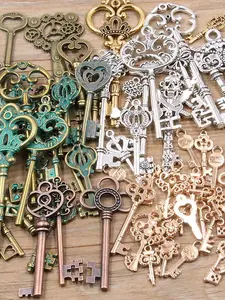 Random Key Design Pendant, Fashionable Jewelry Making Accessories for Bracelet & Necklace, DIY Jewelry Making Accessories for Women & Girls
