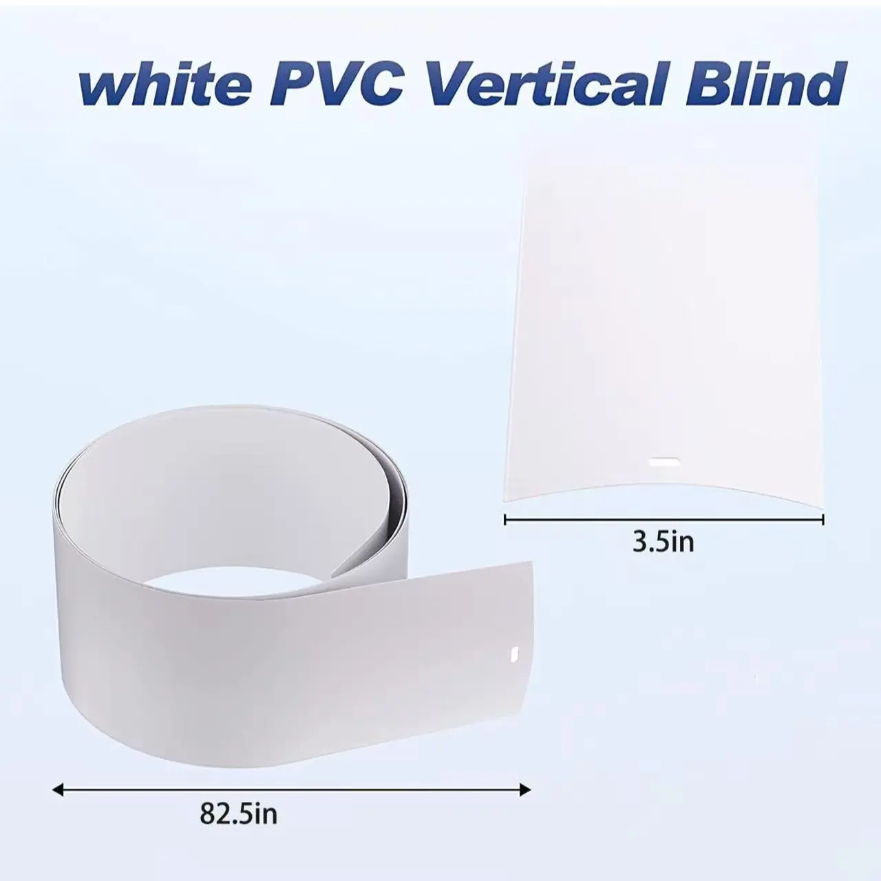 82.5" x 3.5" White PVC Vertical Blind Replacement Slats Curved Smooth (5 Pack)