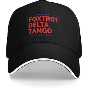 Foxtrot Delta Tango FDT Hat American Patriotic Golf Hats for Mens Women Dad Caps Black