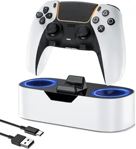 PS5 Controller Charger Station, Fast  Dock for  5 Controllers, Single Controller  Stand Replacement for PS5 Controller & DualSense Edge Controller, White