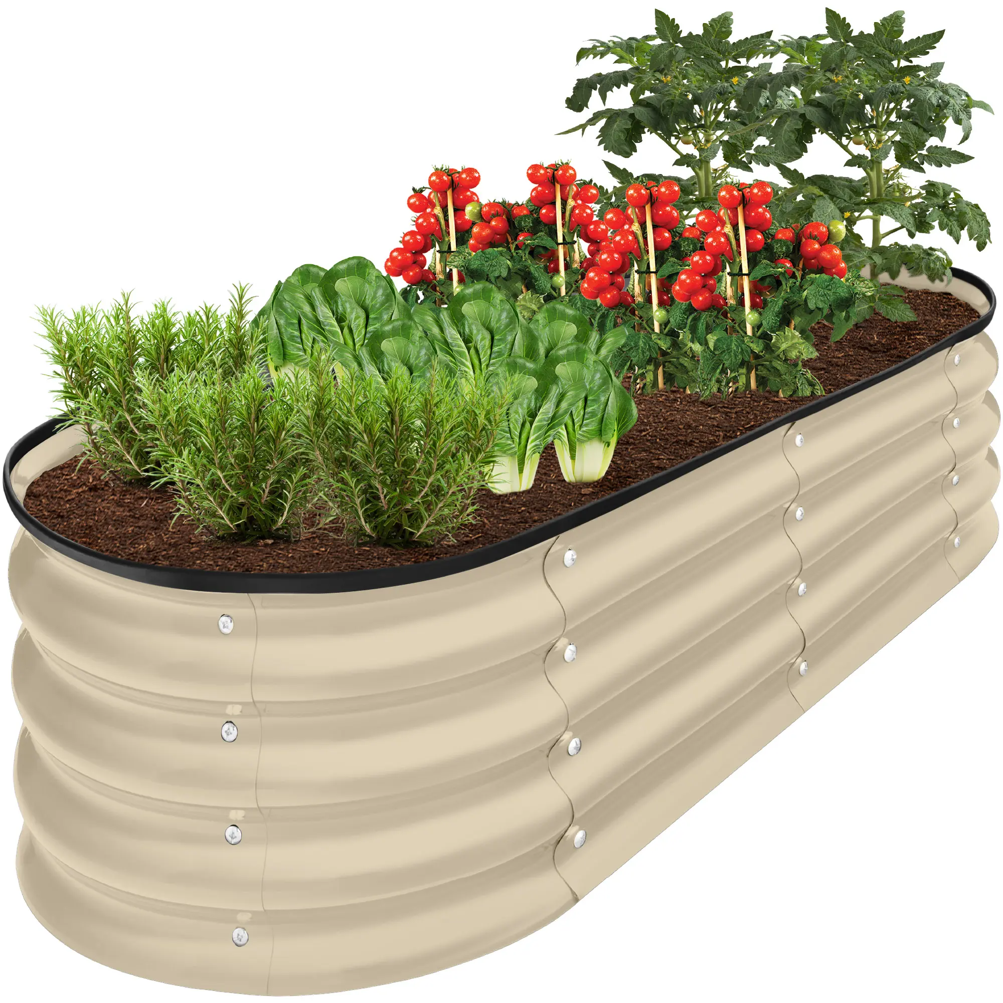 Best Choice Products 4x2x1ft Outdoor Raised Metal Oval Garden Bed, Planter Box for Vegetables, Flowers Best Choice Products 4x2x1ft Outdoor Raised Metal Oval Garden Bed, Planter Box for Vegetables, Flowers