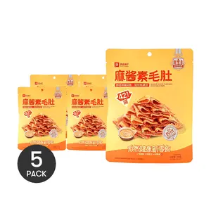 BESTORE 5 Packs Sesame Paste Vegan Tripe Snack 105g Each - Spicy & Savory Chinese Appetizer, Ready-to-Eat
