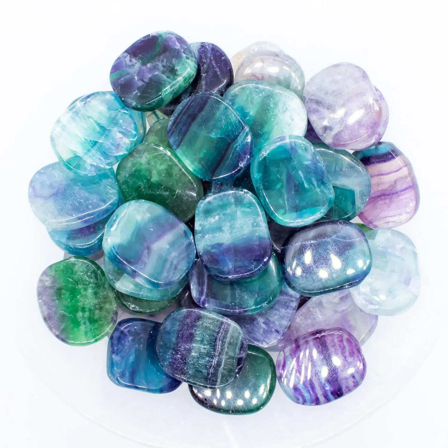Rainbow Fluorite Smooth Mini Palm Gemstone