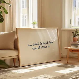 [UNFRAMED POSTER] How Foolish To Forget *Horizontal* | Minimalist Inspirational Quote Wall Art | UNFRAMED