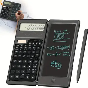 1 Ultra-Slim Erasable LCD Writing Board & Scientific Calculator - 10-Digit, Dual Power (Solar & Lithium Battery), Ideal for Math, Physics & Geometry, with Electronic Components,back to school supply