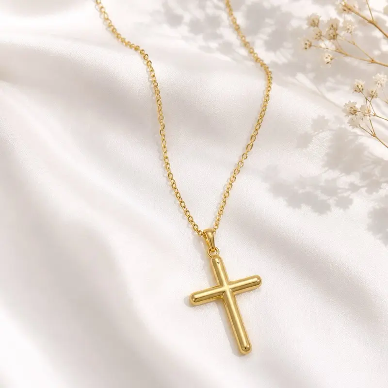 Cross Necklace, Stainless Steel