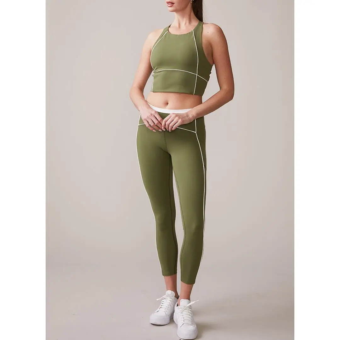Thrive Societe - Piped Pocket Legging (Deep Olive)