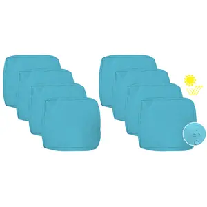 8pcs Waterproof Outdoor Patio Cushion Covers – UV-Resistant, Fade-Proof Polyester with Memory Foam for Garden, Lawn, Bench, Porch & Couch, Garden Seating Enhancement | Casual Style Cover | Zipper Closure Design