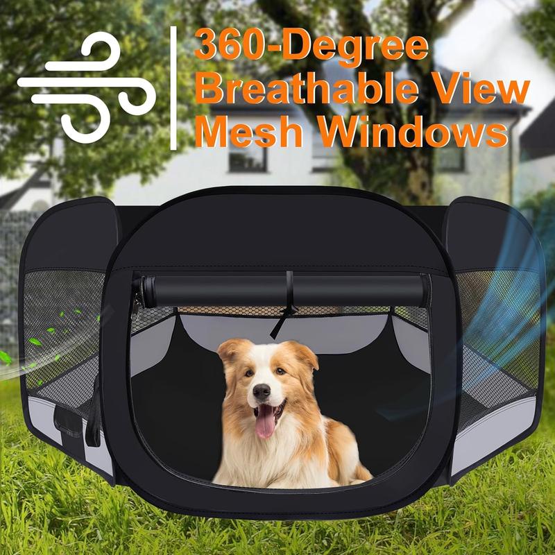 Playpen,Portable Pet Puppy Playpen, Puppy  Play Pen for Indoors,Dogs Tent for Indoor Cats,Kitten Playpen,Collapsible Small Cats Crate Cage for Small Dogs with Carrying Case(Grey, S)