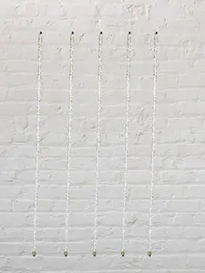 Beautifully Scented Jasmine Gajra Strings With Golden Pearl Ball Set Of 5 - Backdrop Decoration for Ganesh Chathurthi , Pooja, Diwali