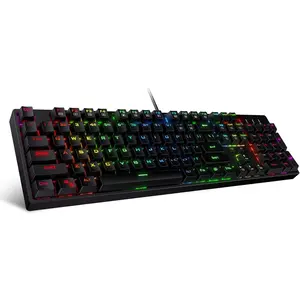 K582 RGB Mechanical Gaming Keyboard,  104  Standard Layout Gaming Keyboard with Double-Shot ABS Keycaps, Dynamic 16.8M RGB Backlit & Linear Red , Redefine Software Supported