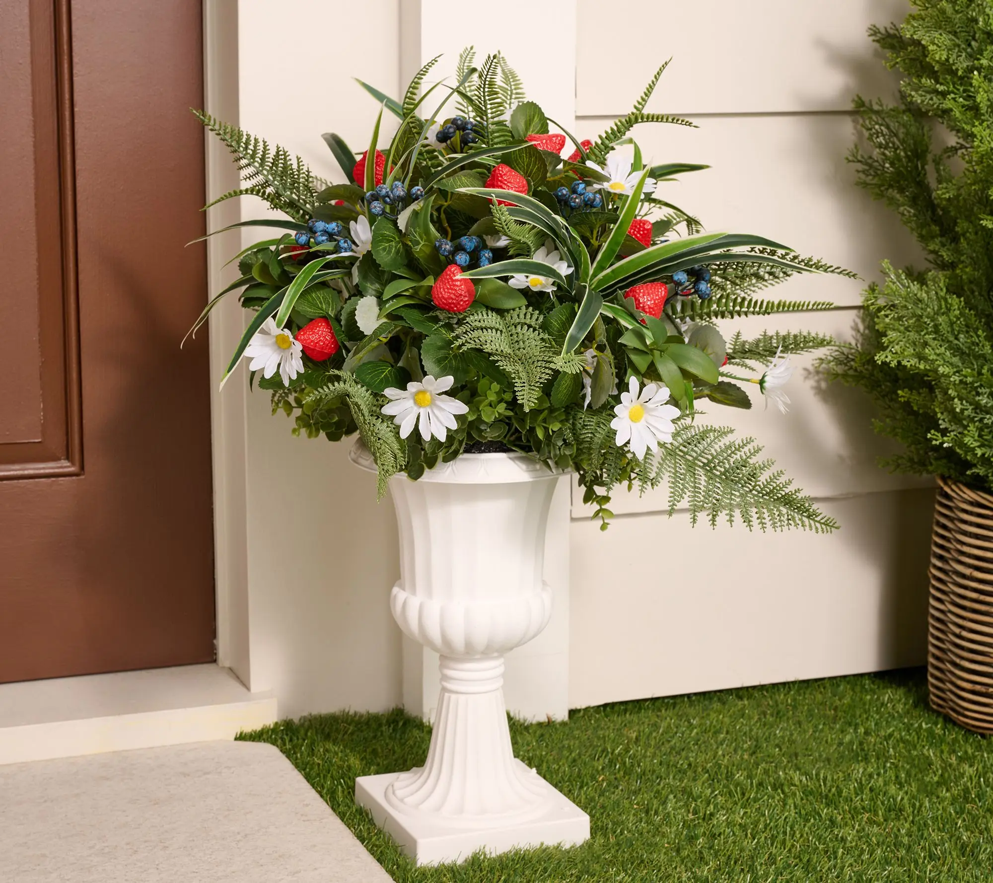 Home Reflections 28" Fern Wildflower and Berry Filler in Urn Home Reflections 28" Fern Wildflower and Berry Filler in Urn