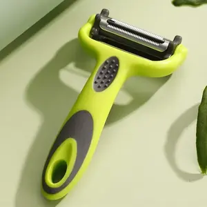 Three-In-One Vegetable Peeler, Ergonomic Rubber Handle, Stainless Steel Blades, Multi-Functional Kitchen Tool, Ideal for Zucchini Noodles, Salads