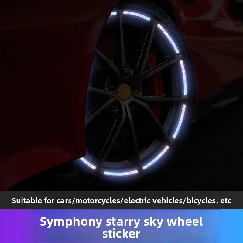 BLALION Reflective Wheel Stickers - Reflective Strips, Waterproof, Weather-Resistant, Easy-to-Apply Car & Bike Tires/Rims Night Safety Glow, Colorful Vehicle Exterior Decoration Accessories
