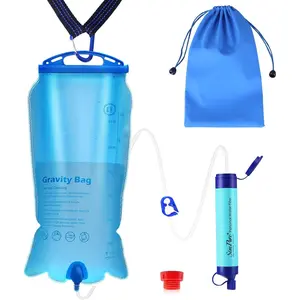 SimPure Gravity Water Filter, Portable Gravity-Fed Water Purifier with 3L Gravity Bag, Tree Strap, BPA Free Survival Gear and Equipment for Camping Hiking Emergency Preparedness