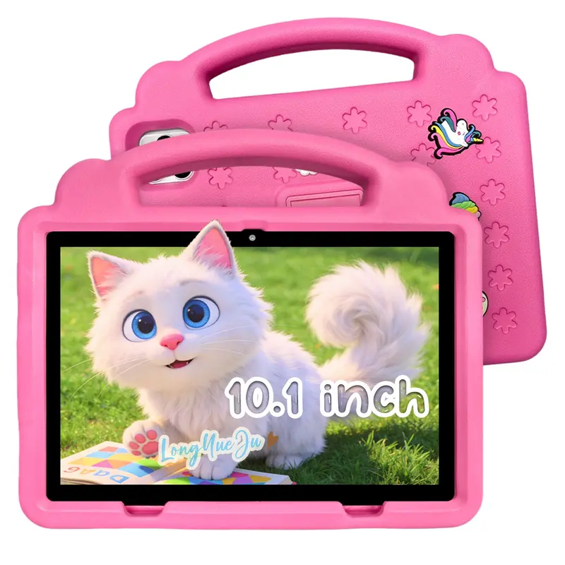 10.1-inch Android Educational Tablet, Portable with Protective Case, Multiple Smart Apps, 5G WiFi, Bestseller for Holidays, Perfect Gift for Birthdays & Christmas, Parental Control, Safe Internet Browsing, No Adapter Included, Blue/Pink/Orange/Green