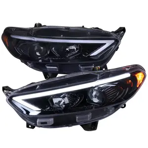 2013-2016 Ford Fusion Switchback Sequential Turn Signal Projector Headlights (Glossy Black Housing/Smoked Lens)
