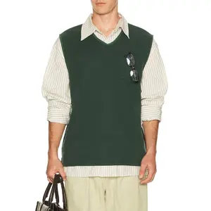 KAPPY DESIGN Woven Cotton Vest in Green