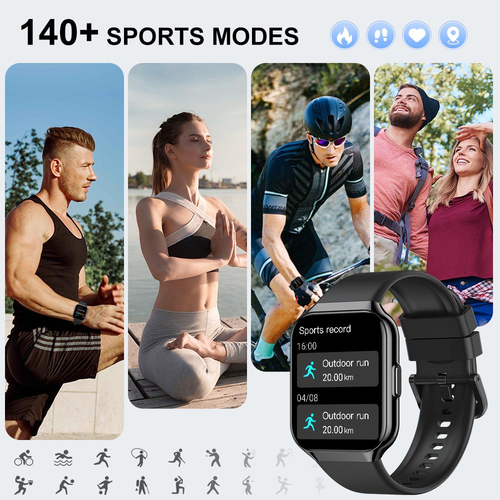 Summervibes Smart Watch for Men & Women Bluetooth Call Blood Oxygen Heart Rate Monitor 140+ Workout Modes 30-Day Battery Waterproof Fitness Watch IP68 Android iOS Compatible - Wearable Summervibes Smart Watch for Men & Women Bluetooth Call Blood Oxygen Heart Rate Monitor 140+ Workout Modes 30-Day Battery Waterproof Fitness Watch IP68 Android iOS Compatible - Wearable