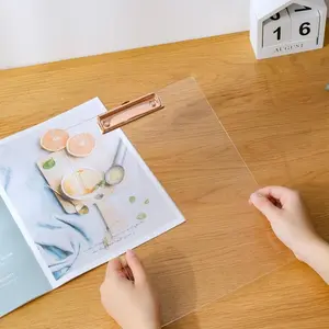 Thick Transparent Acrylic Folder with Decorative Clip, Ideal for Modern Art Lovers, Office Use, Workshops, Schools, Events