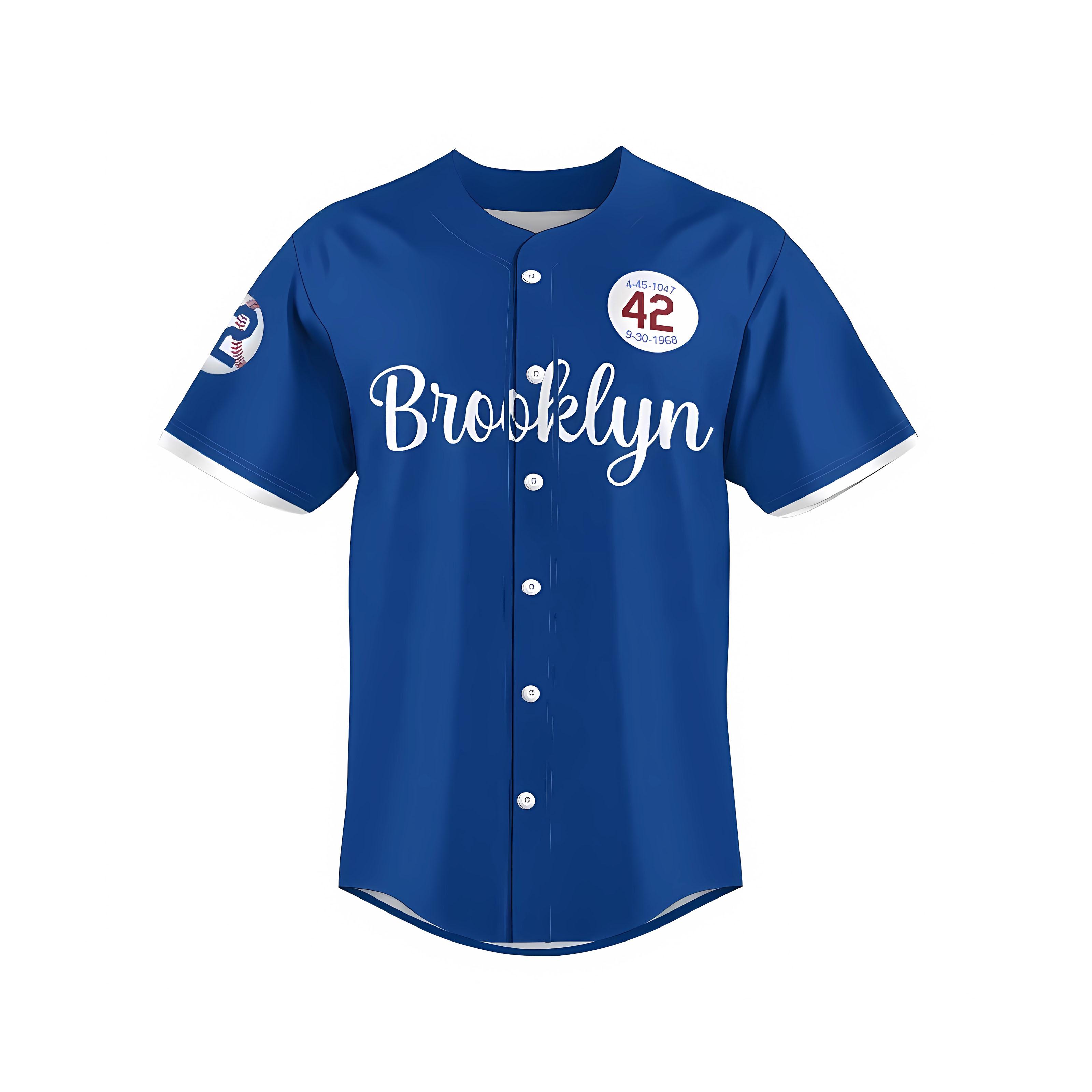 Madjus Men's Black Legend 42 Button DownJersey Blue White 90s Hip Hop BaseballJersey Stitched Trendy Casual BreathableGift baseball jersey