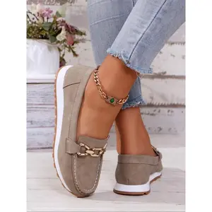 Women's Fashionable Plain Color Loafers, Casual Comfortable Lightweight Slip on Loafers for Daily Wear, Female All-match Round Toe Shoes for Daily Wear, Girl, Flats ShoesGift