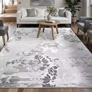 Bohemian Floral Pattern Decorative Rug - Soft, Non-Slip, Washable Bohemian Rug for Living Room, Bedroom Home Decor, Bohemian Washable Rugs