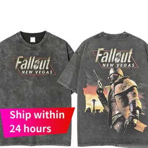 Ship within 24 hours Retro Style Fallout New Vegas Vintage Y2K Video Game Long Sleeve T-Shirt 100% Cotton Heavyweight Grunge Streetwear Aesthetic Casual Comfort Demon Slayer Merch