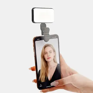 Phone Clip Light with Three Color LED, Rotatable Angle Adjustment, Three Brightness Levels, Portable Outdoor Use, 300mah Lithium Ion Battery, Led Selfie Accessories