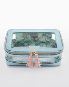 METALLIC LIGHT BLUE TILE STORAGE BAG