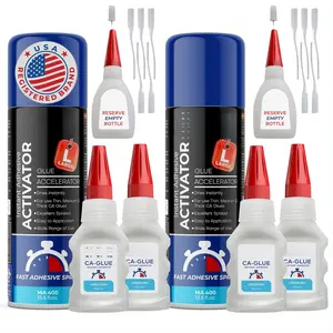 CA Glue with Activator (4 x 1.7 oz + 2 x 13.5 fl oz), Cyanoacrylate Glue and Activator, Super Glue withActivator, CAGlue and Accelerator (2 Pack)