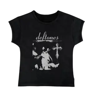 Gothic Emo Girl Tops Baby Tee, Women Summer Short Sleeve Shirt, Emo Scene 2000s Clothes, Y2k 2000 tops, Casual Cotton Tee, Gift For Girlfriend